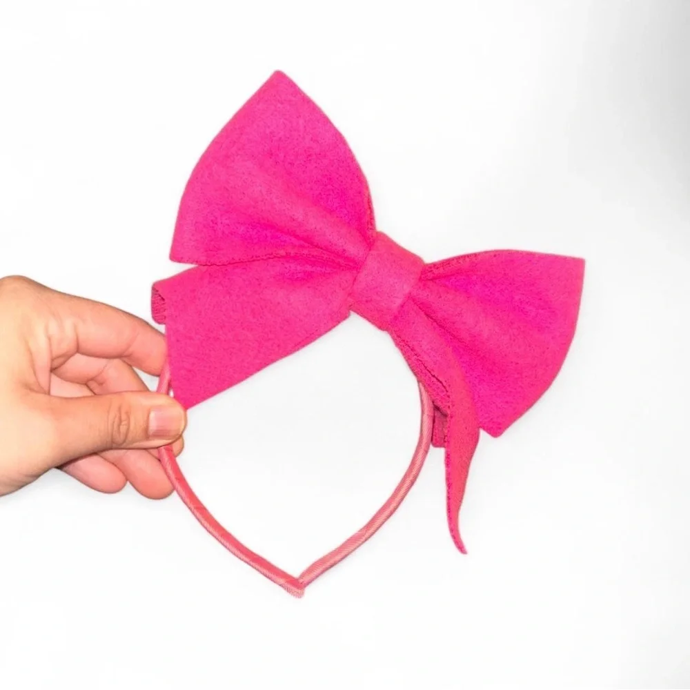 Handmade Bright Pink Bow Headband